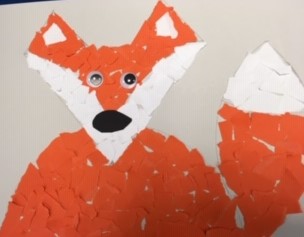 orange and white paper fox