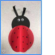 red and black paper ladybug
