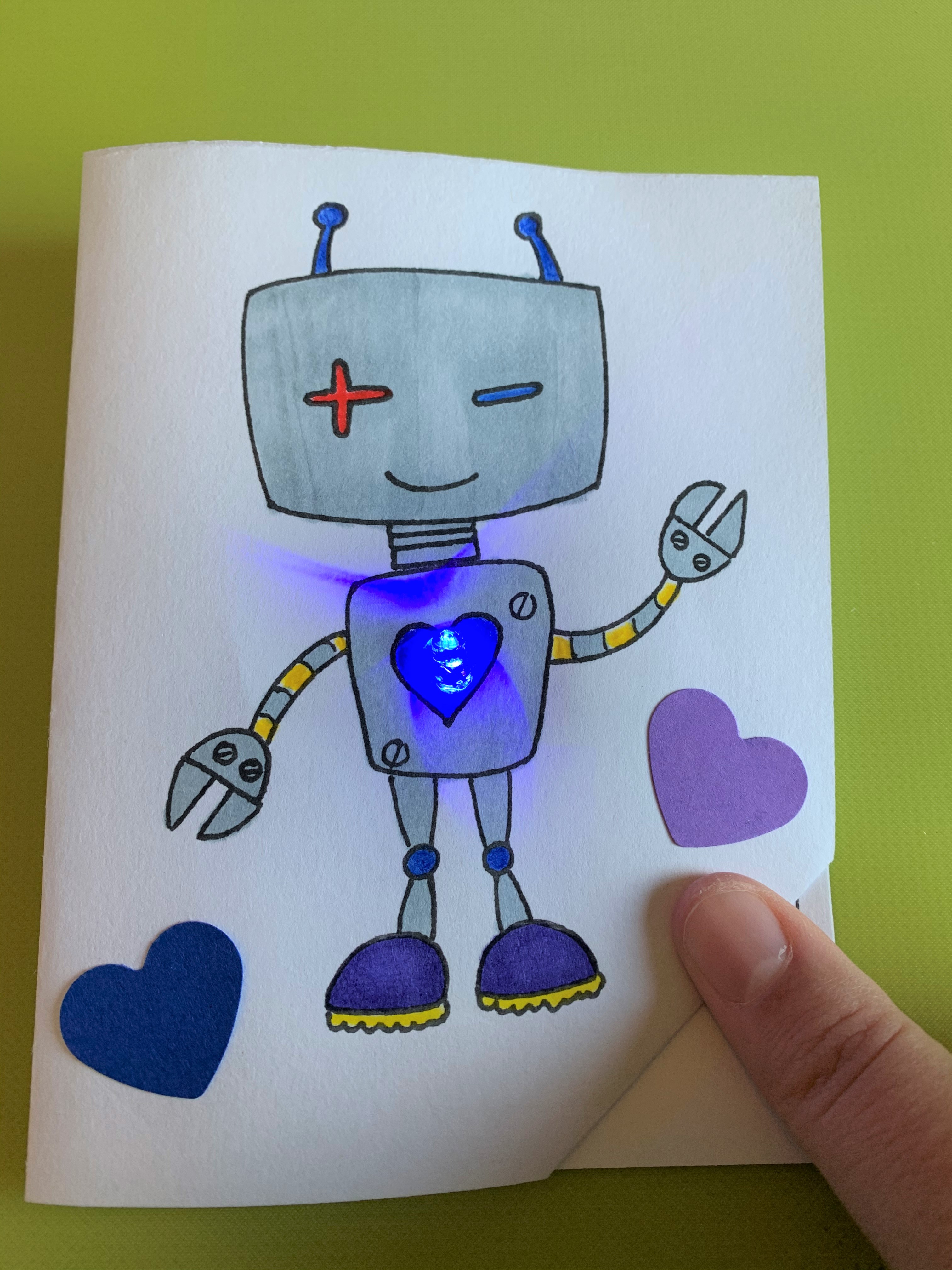 Thanks A Bot! Paper Circuit Card 