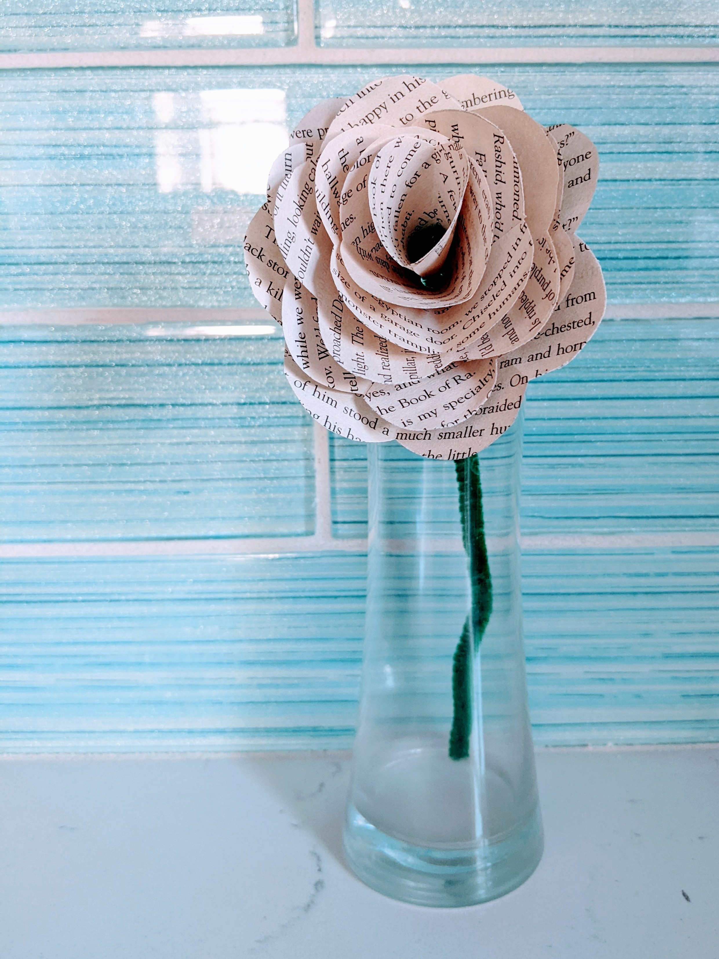Image of rose made from pages of a book