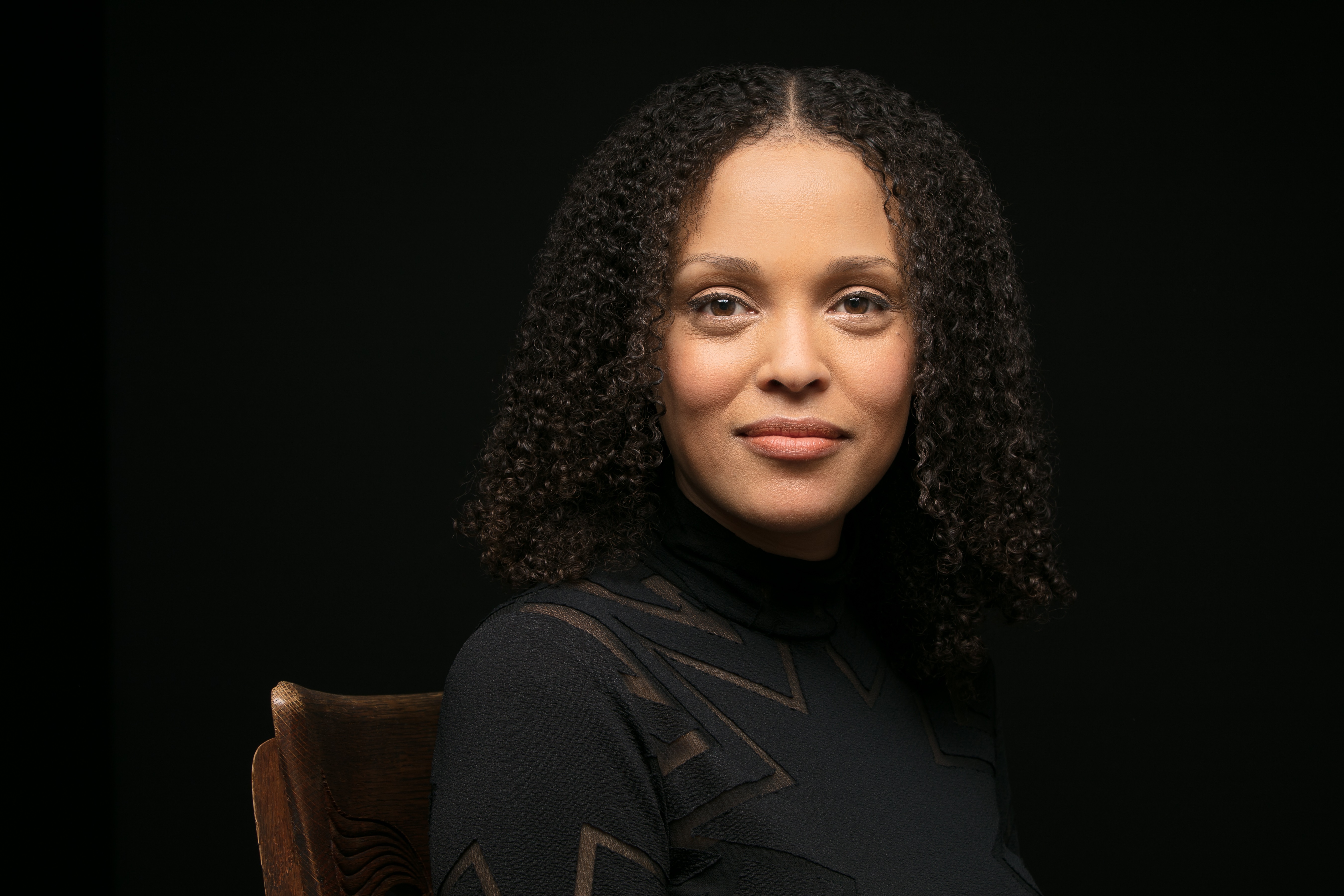 Head shot of Jesmyn Ward against a black backround