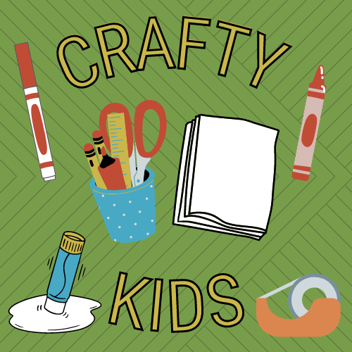 crafty kids with craft supply graphics