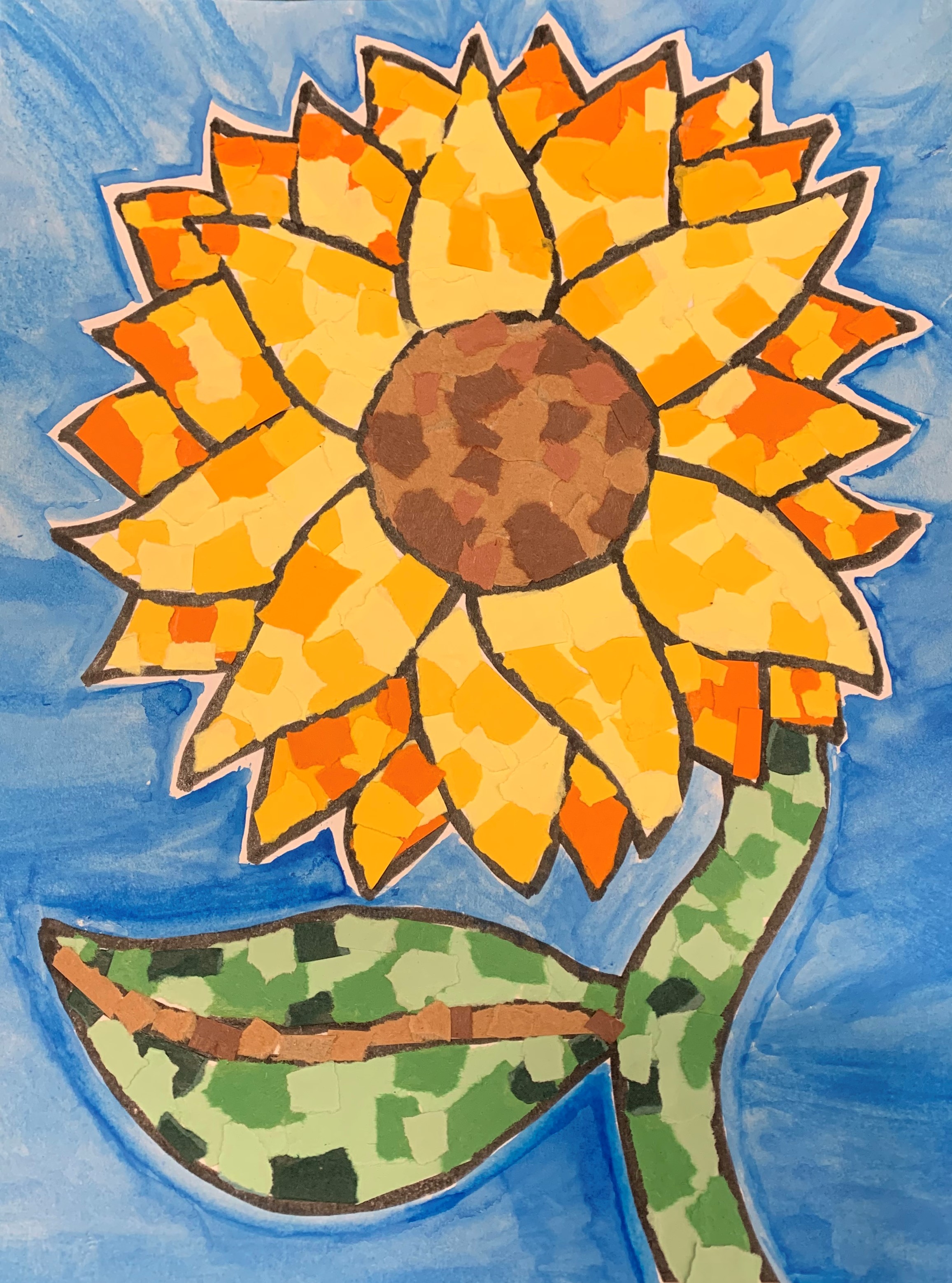 Paper Sunflower Collage Example 