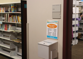 Book Nook attached to the wall outside the Friends' room.
