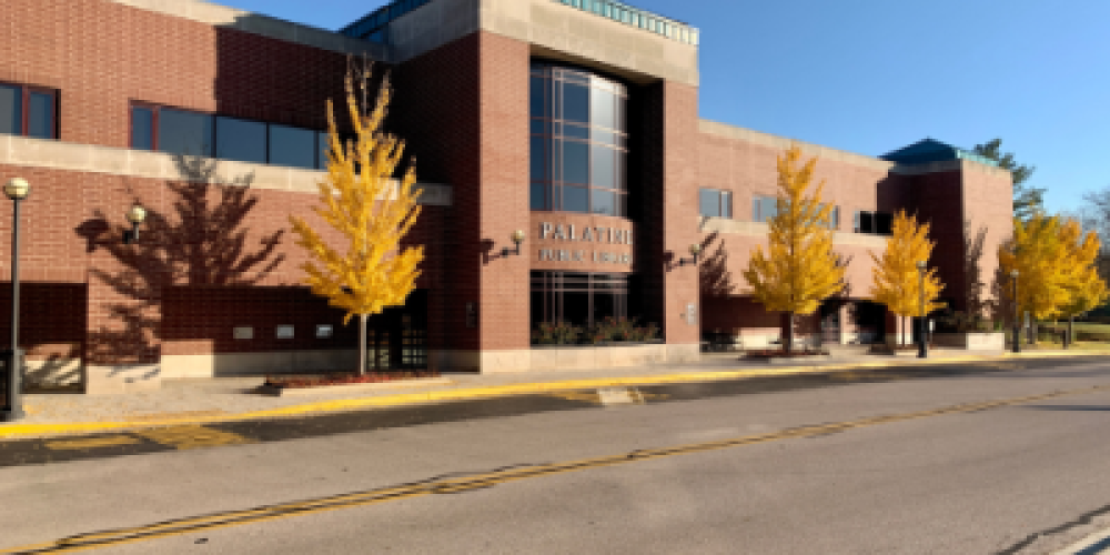 Photo of front of the Main Library Entrance from the street
