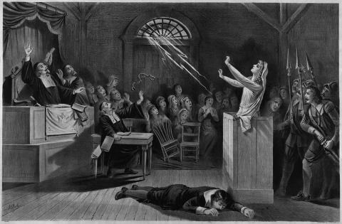 Depiction of one of the Salem witch trials
