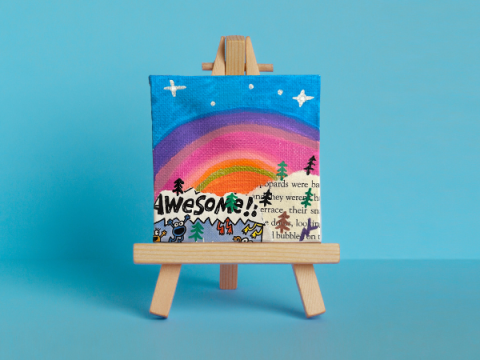 mini art canvas on easel